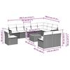 vidaXL 11-tlg. Garten-Sofagarnitur mit Kissen Grau Poly Rattan