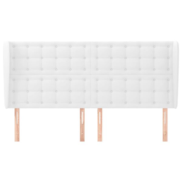 vidaXL Kopfteil mit Ohren Wei&szlig; 183x23x118/128 cm Kunstleder