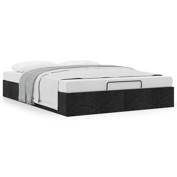 vidaXL Ottoman-Bett ohne Matratze Schwarz 140x200 cm Stoff