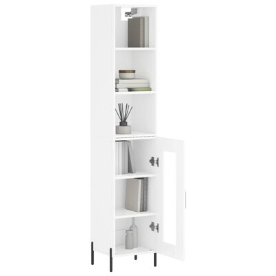 vidaXL Highboard Hochglanz-Weiß 34,5x34x180 cm Holzwerkstoff