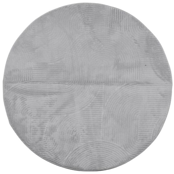 vidaXL Teppich IZA Kurzflor Skandinavischer Look Grau &Oslash; 80 cm