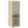 vidaXL Wandschrank mit Glast&uuml;ren Sonoma-Eiche 35x37x100 cm