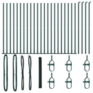 vidaXL Sechseckzaun mit Betonsockel 50 x 1,6 m PVC-beschichteter Stahl