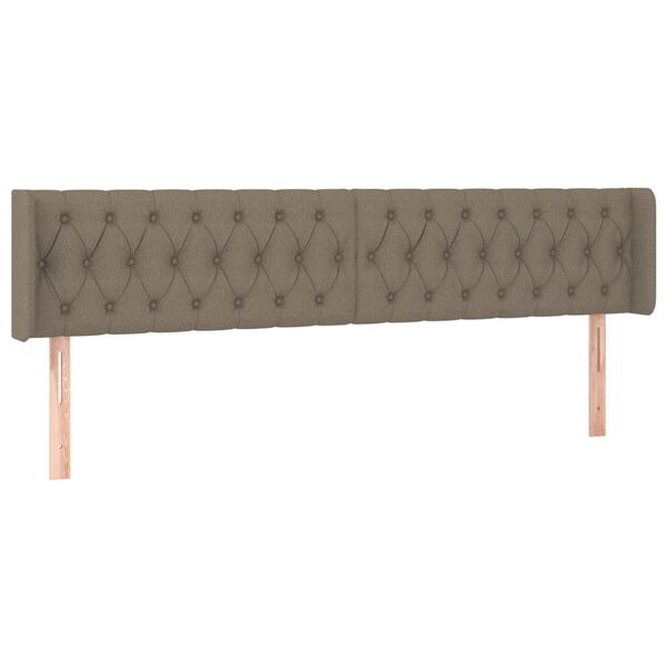 vidaXL LED Kopfteil Taupe 203x16x78/88 cm Stoff
