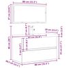 vidaXL 3-tlg. Badm&ouml;bel-Set Betongrau Holzwerkstoff