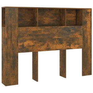 vidaXL Kopfteil mit Ablagen R&auml;uchereiche 140x18,5x104,5 cm