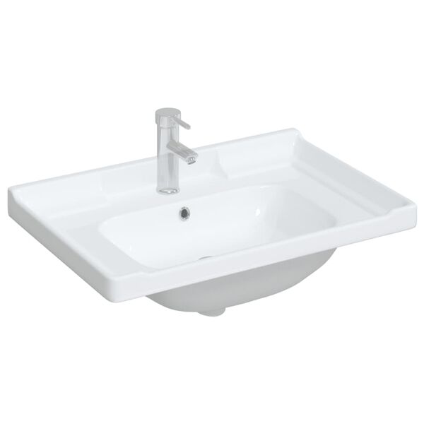 vidaXL Waschbecken Wei&szlig; 71x48x23 cm Rechteckig Keramik