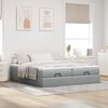 vidaXL Ottoman-Bett mit Matratzen Hellgrau 200x200 cm Stoff