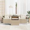 vidaXL Gartensofa-set mit Kissen mit Speicher 5 pcs Beige Poly Rattan