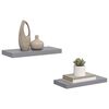 vidaXL Schweberegale 2 Stk. Grau 50x23x3,8 cm MDF