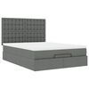 vidaXL Ottoman-Bett mit Matratze Dunkelgrau 140x200 cm Stoff