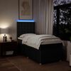 vidaXL Boxspringbett mit Matratze Schwarz 90x200 cm Stoff