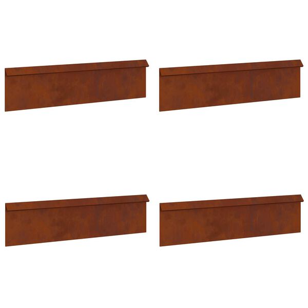 vidaXL Schneckenzaun 4 pcs Rostig 100 x 3,5 x 25 cm Wetterfeststahl