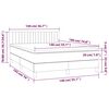 vidaXL Boxspringbett mit Matratze & LED Hellgrau 140x190 cm Stoff