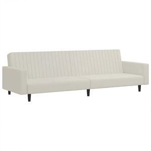 vidaXL Schlafsofa 2-Sitzer Creme Samt