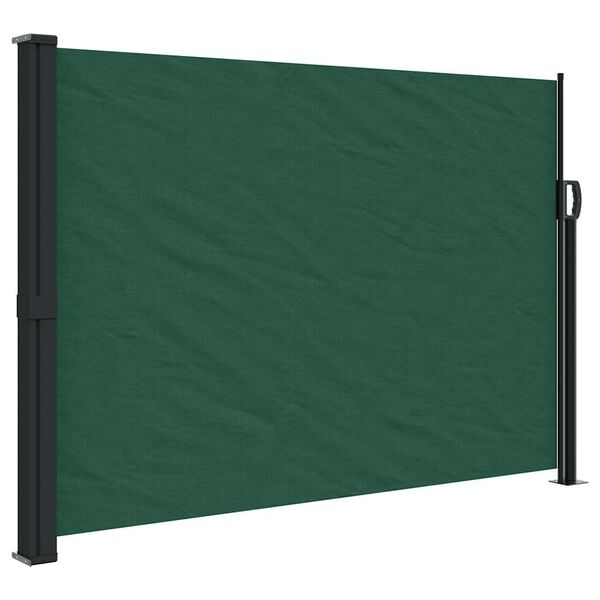 vidaXL Seitenmarkise Ausziehbar Dunkelgr&uuml;n 140x500 cm