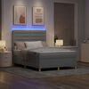 vidaXL Boxspringbett mit Matratze Hellgrau 160 x 200 cm Stoff