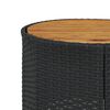 vidaXL Gartensofa mit Tisch und Kissen Halbrund Schwarz Poly-Rattan