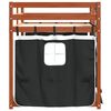 vidaXL Etagenbett mit Vorh&auml;ngen Wei&szlig; Schwarz 90x200 cm Kiefernholz
