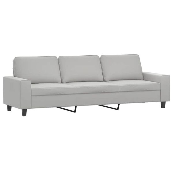 vidaXL 3-Sitzer-Sofa mit Hocker Hellgrau 210 cm Mikrofasergewebe