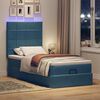 vidaXL Ottoman-Bett mit Matratzen & LEDs Dunkelblau 90x190 cm Samt