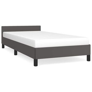 vidaXL Bettgestell mit Kopfteil ohne Matratze Grau 90x200 cm