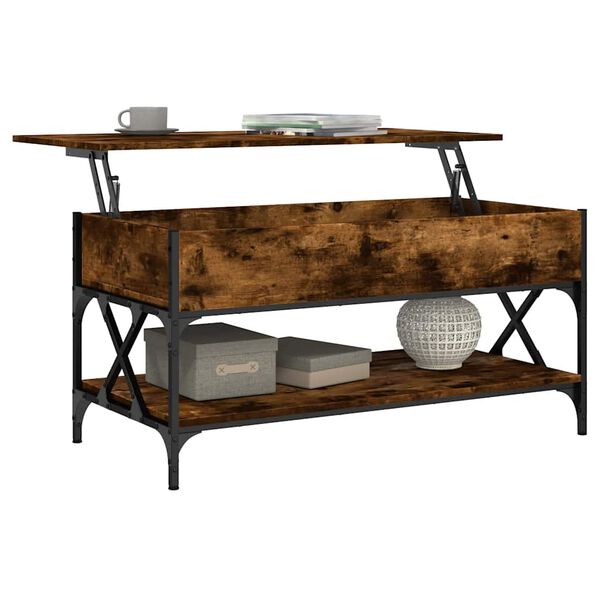 vidaXL Couchtisch R&auml;uchereiche 100x50x50 cm Holzwerkstoff und Metall