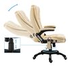 vidaXL Massage-B&uuml;rostuhl Creme Kunstleder