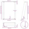 vidaXL Couchtischbeine U-Form 2 Stk. Naturstahl 28x(42-43) cm Stahl