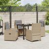 vidaXL Garten Essgruppe 5 pcs Beige und Hellgrau Poly-Rattan