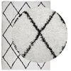 vidaXL Teppich Shaggy Hochflor Modern Creme und Schwarz 140x200 cm