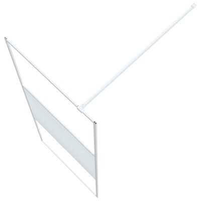 vidaXL Duschwand für Begehbare Dusche Weiß 80x195 cm ESG-Klarglas