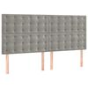 vidaXL Kopfteil Hellgrau 160 x 5 x 118/128 cm Samt