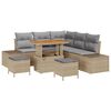 vidaXL Garten-Sofa-Set mit Kissen 8 pcs Beige Poly Rattan