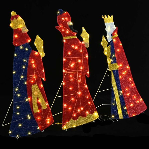 vidaXL Weihnachtsbeleuchtung 3 pcs Warmes Wei&szlig; 105 cm Stoff