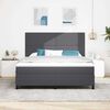 vidaXL Boxspringbett Dunkelgrau und Wei&szlig; 180 x 200 cm Cordstoff