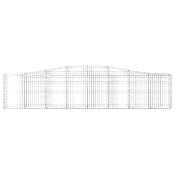 vidaXL Gabionen mit Hochbogen 8 Stk. 400x30x80/100cm Verzinktes Eisen