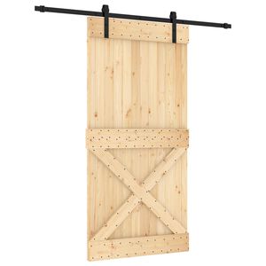 vidaXL Schiebet&uuml;r 100 x 210 cm Massivkiefer (Unbehandelt)