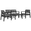 vidaXL 4-teiliges Gartenm&ouml;bel-Set Anthrazit Kunststoff