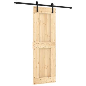vidaXL Schiebet&uuml;r Nat&uuml;rlich und Schwarz 70 x 210 cm Massivkiefer
