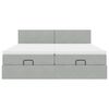 vidaXL Ottoman-Bett mit Matratzen & LEDs Hellgrau 200x200 cm Samt