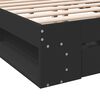 vidaXL Bettgestell mit Schubladen Schwarz 140x190 cm Holzwerkstoff