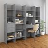 vidaXL 4-tlg. B&uuml;cherregal-Set Betongrau Holzwerkstoff