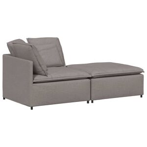 vidaXL Modulares Sofa mit Fu&szlig;hocker Kissen Stoff Taupe