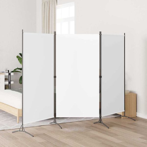 vidaXL 3-tlg. Raumteiler Wei&szlig; 260x180 cm Stoff