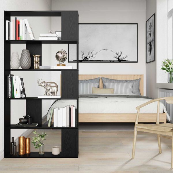 vidaXL B&uuml;cherregal Schwarz Eichen-Optik 80 x 24 x 159 cm Holzwerkstoff