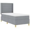 vidaXL Boxspringbett mit Matratze Hellgrau 90 x 190 cm Stoff