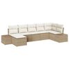 vidaXL Gartensofa-set 7 stk. Beige Poly-Rattan