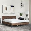 vidaXL Bettgestell Braun Eichen-Optik 120x200 cm Holzwerkstoff Metall