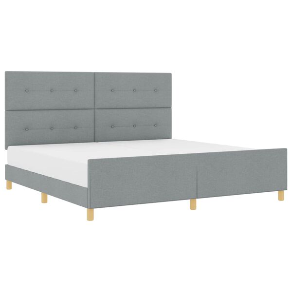 vidaXL Bettgestell mit Kopfteil Hellgrau 200 x 200 cm Stoff